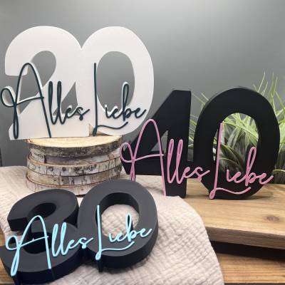 Geldgeschenk runder Geburtstag, Geldgeschenk Geburtstag, Geburtstagszahlen, Tischdeko Geburtstag, Zahlenaufsteller