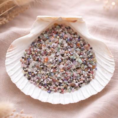 Edelstein Chips Mix • Mini Trommelsteine aus Afrika • ca. 3-7 mm • 50 g ca. 2200 Steine