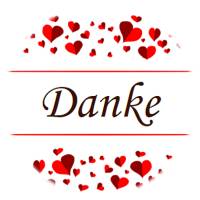 Digitale Sticker Vorlage: Danke | 24 runde Etiketten (4cm) | Für Avery