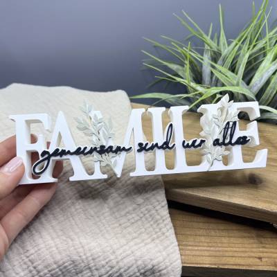 Schriftzug Familie, Familie Deko, Geschenk für Familie, Geschenk Hochzeit & Einzug, Deko Schriftzug, Home Deko
