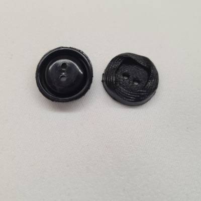 Knopf 17mm 2-Loch Wickeoptik Schwarz