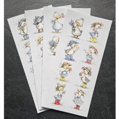 Rub On Sticker Enten ~ Gänse und Blumen ~ verschiedene Bögen und Motive