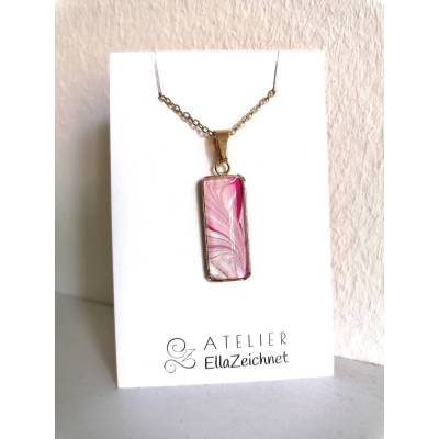 Unikatschmuck aus Acrylbildern, Glas & Edelstahl - Anhänger inkl. Halskette