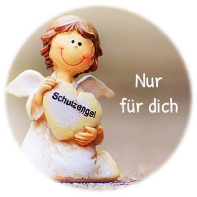 Digitale Sticker Vorlage: Schutzengel | 24 runde Etiketten (4cm) | Für Avery L3415 oder Motivstanzer zum Ausdrucken