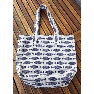 Shopper Tasche „Fische“ | Stofftasche groß | Einkaufstasche & Projekttasche | handgemacht