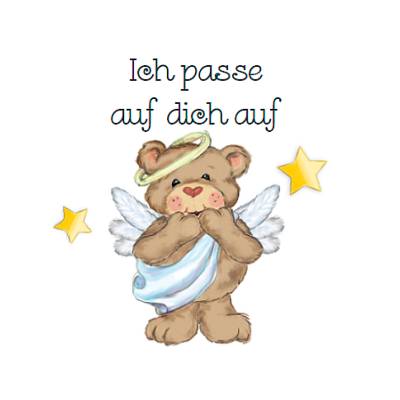 Digitale Sticker Vorlage: Schutzengel | 24 runde Etiketten (4cm) | Für Avery L3415 oder Motivstanzer zum Ausdrucken