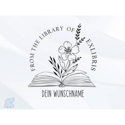 Exlibris Stempel - Ex Libris Stempel - Exlibris Stempel "Exlibris - Motiv Floral" No.exl-10457