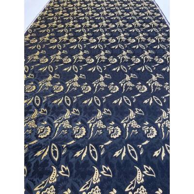 COUPON Schwerer Jacquard Brokat Stoff Doubleface Schwarz Gold 5,00 m Polsterstoff