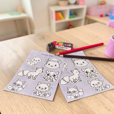 Niedliche Ausmalsticker - 
