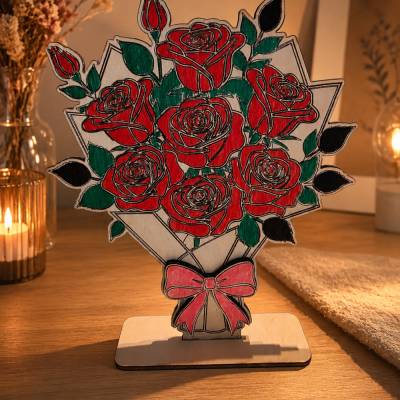 Rosenstrauß aus Holz – Liebevolle Geschenkidee ????