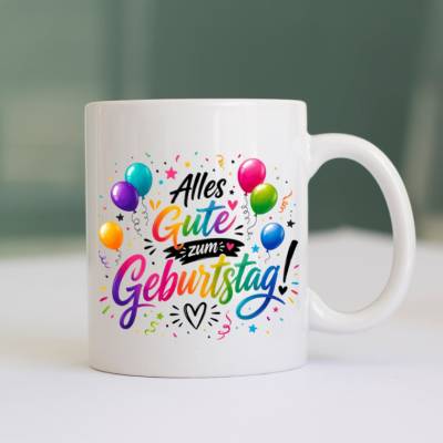 Geburtstagstasse mit Personalisierung „Alles Gute zum Geburtstag"
