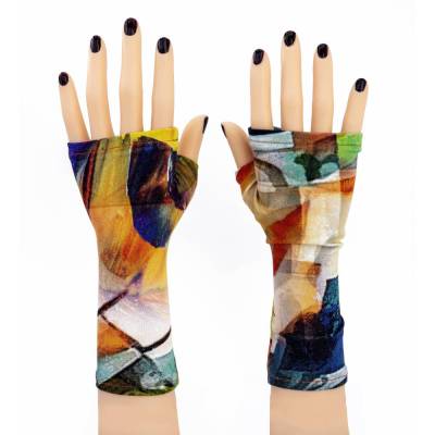 hochwertige fingerlose Handschuhe | Jersey bedruckt | Franz Marc Expressionismus style