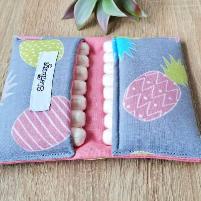 Tampontasche, Tampontäschchen Ananas, Aufbewahrung für Tampons, Hygienetasche, Periodentasche, Erste Menstruation