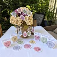 Stickdatei Sommerliebe Mosaik XXL Set 2692/10 Lichtbeutel, Untersetzer, Lichterkette und Blumenstecker