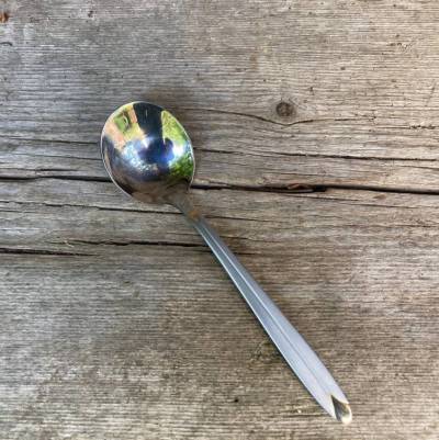 Vintage Sahnelöffel aus Edelstahl Swiss Home
