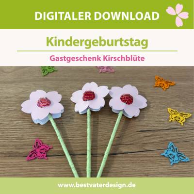 Kindergeburtstag Mitgebsel – süßes Gastgeschenk & Tischdeko für Mädchen – DIY Druckvorlage PDF