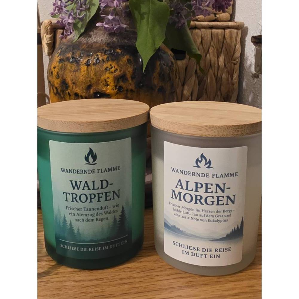 Luxus Wohlfühl Duftkerzen Set – Eukalyptus & Tanne – natürliche vegane Sojakerzen