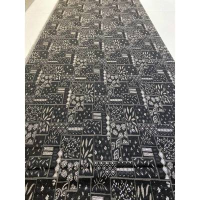 Fester Möbel Jacquard Stoff Geometrisch Floral Anthrazit Grau Doubleface METERWARE