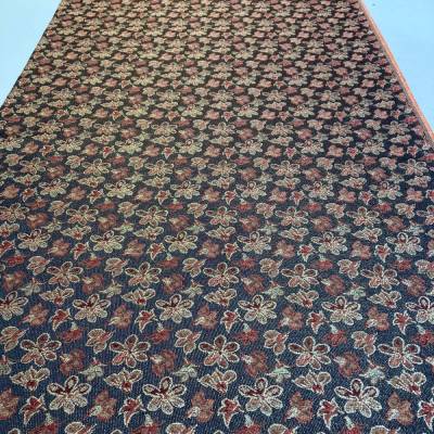 Fester Möbel Jacquard Stoff Floral Doubleface Schwarz Rostrot Oliv METERWARE