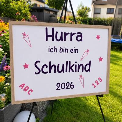 Einschulungsschild personalisiert – Bilderrahmen mit Plotterdesign ????