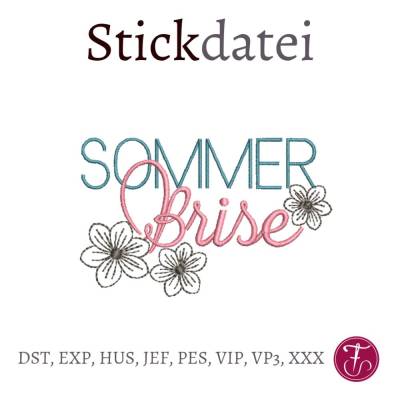 Stickdatei Sommerbrise mit Blumen