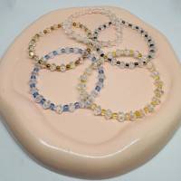 Handgemachtes Kristall Style Perlenarmband – Facettierte Glasperlen, Glitzer & Eleganz – Perfektes Geschenk
