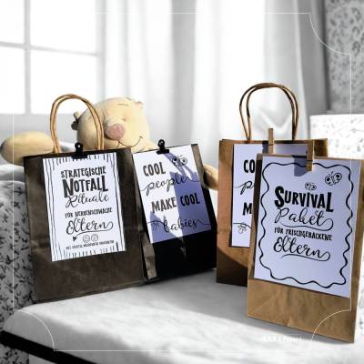 Geschenk zur Geburt - DIY Überlebenspaket für frischgebackene Eltern