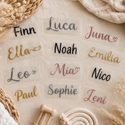 Personalisiertes Bügelbild für Kleidung & Accessoires – Dein individuelles Namens-Design