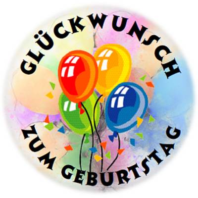 Digitale Sticker Vorlage: Geburtstag | 24 runde Etiketten (4cm) | Für Avery L3415 oder Motivstanzer zum Ausdrucken