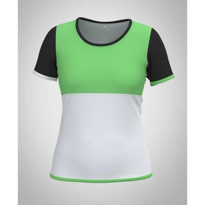 Damen Colorblock Shirt Nikita | Farb-Kombi 3 aus schwarz weiss apfel grün | 100% Slow Fashion Handarbeit