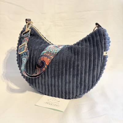 Moonbag Bananentasche aus Cord – Rippendesign, blau , vielseitig & geräumig