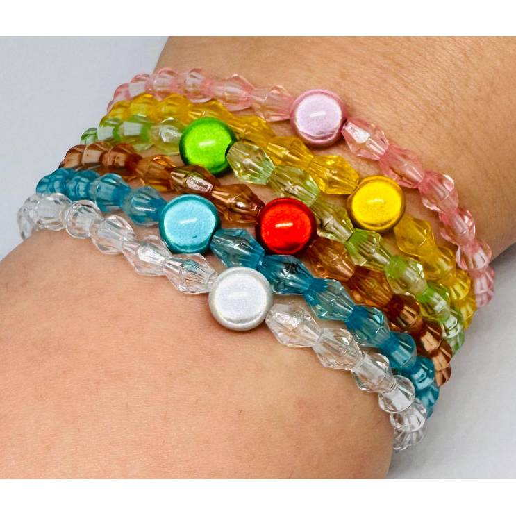 Buntes Perlenarmband Damen Mädchen – Boho Y2K Kawaii Schmuck aus Glasperlen, elastisch & handgemacht Bild 1