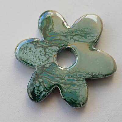 Keramikperle große Blume II oasis marble 3078
