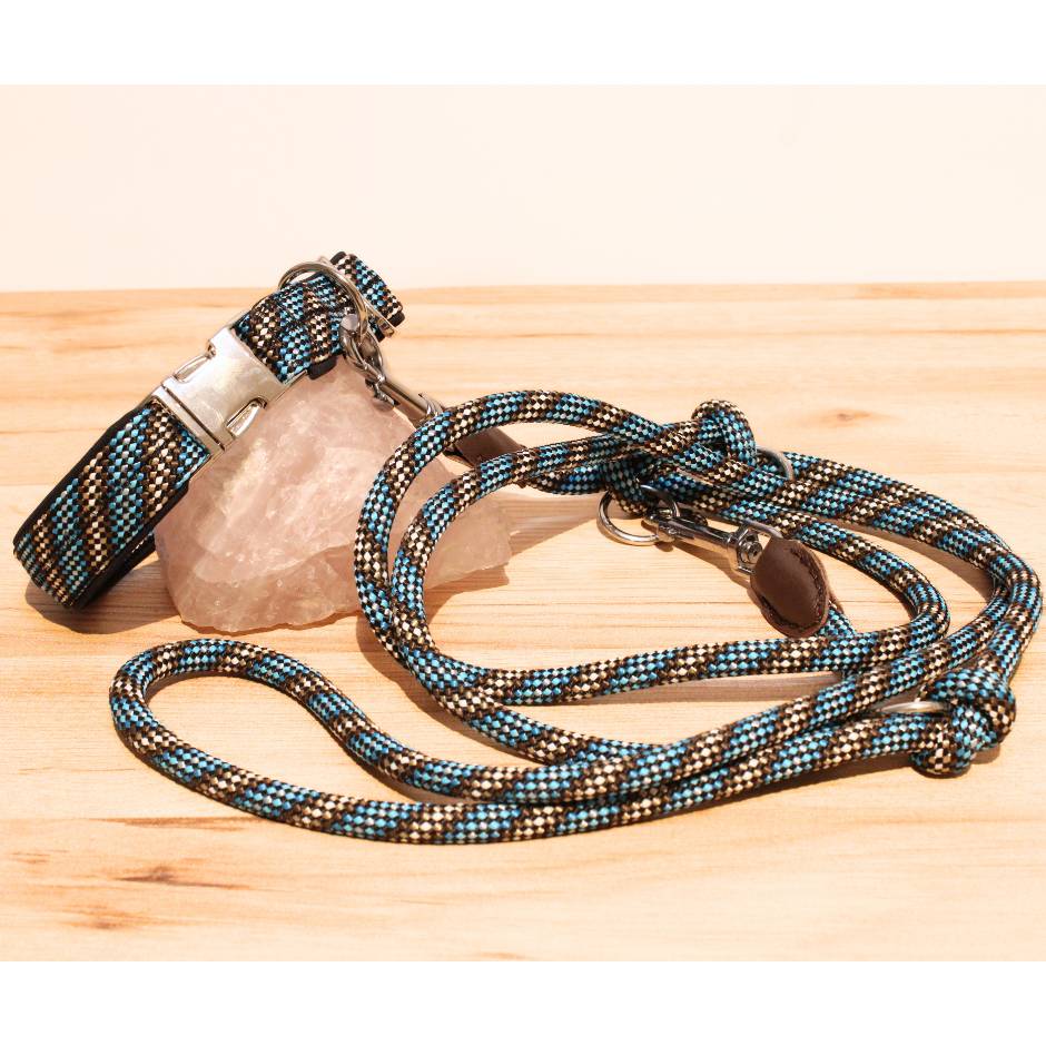 Halsband und Leine Set, versch. Farben, 8 mm, ab 25 cm Halsumfang