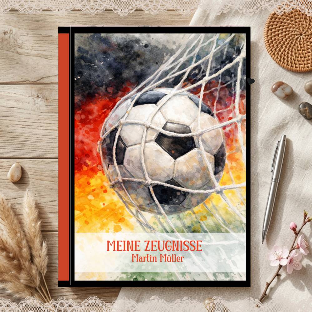 Zeugnismappe Fußballstar A4 für Kinder