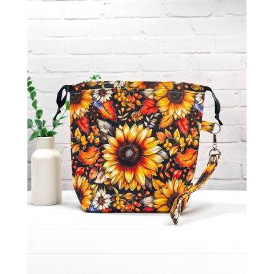 Projekttasche für Stricken Größe M | Projektbeutel | Stricktasche | Bobbeltasche - Herbst