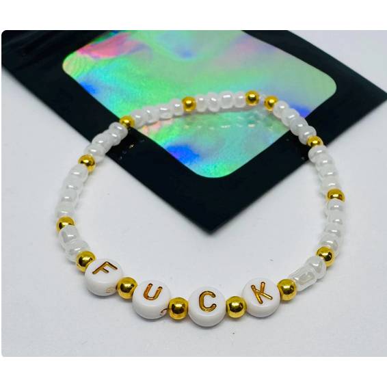 Personalisiertes Perlenarmband mit Wunschtext – Handgemachtes Statement Schmuck Y2K Boho Bild 8