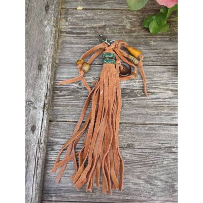 Boho Fransen Taschananhänger, Schlüsselanhänger, vintage