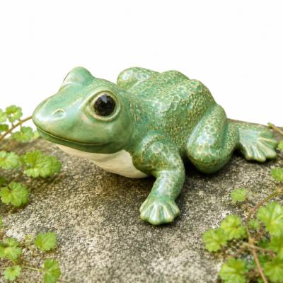 Keramikfrosch, Froschfigur, Gartenfigur