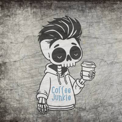 Plotterdatei *Coffee Junkie*  SVG, DXF, PNG