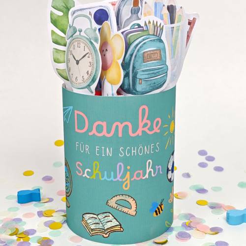Duplo Banderole Abschied Schule PDF Druckvorlage, Geschenk für Lehrer Lehrerin zum Schuljahresende Ferienbeginn
