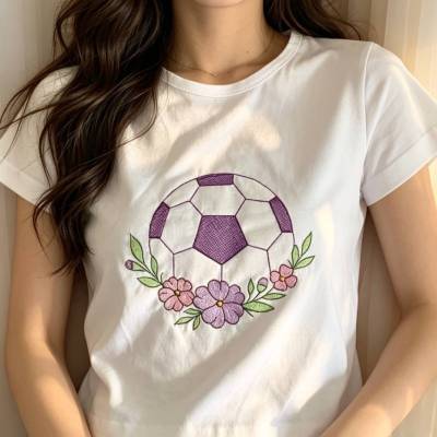 Stickdatei Fußball mit  Blumen Set 942 Ball / Fussball