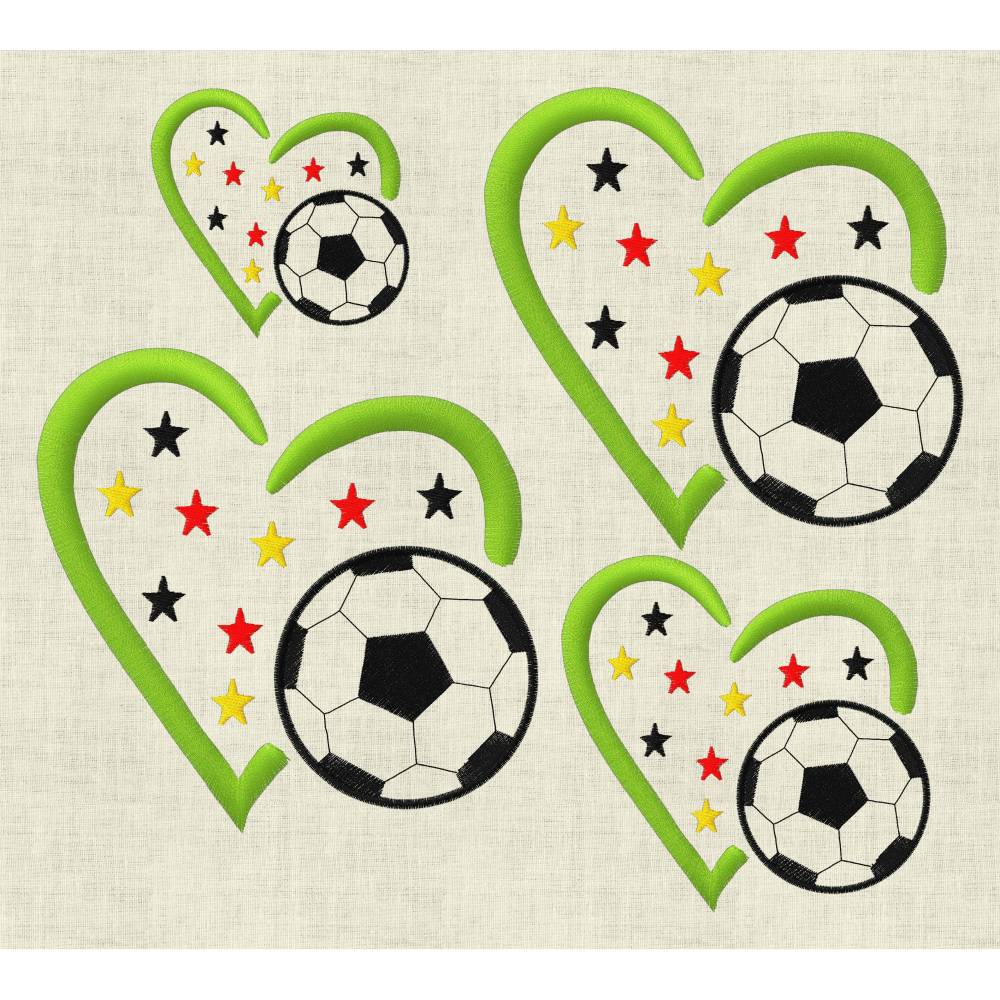 Stickdatei Fußball mit  Herz Set 517 Ball / Fussball Bild 3