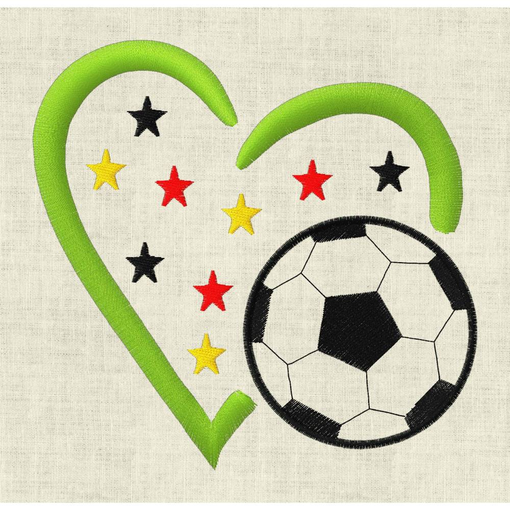 Stickdatei Fußball mit  Herz Set 517 Ball / Fussball Bild 4