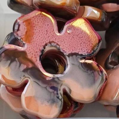 Keramikperle Blume III pink paradise 3117