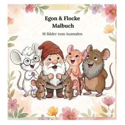 Digitales Malbuch (PDF): Egon & Flocke – 16 liebevolle Motive zum Ausmalen