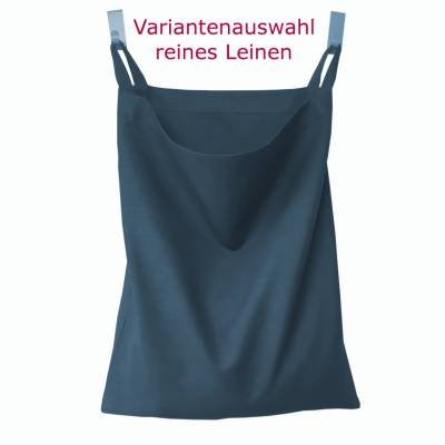 Wäschesack aus Leinen zum Aufhängen an Wand oder Tür, blau mit Schlaufen
