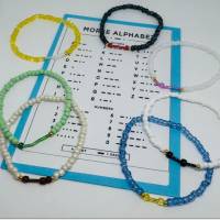 Morsecode Armband personalisiert – Geheimschrift Schmuck mit Initialen & Wunschtext – y2k boho Geschenk