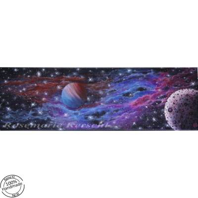 Fantasy Universum Acrylbild Unikat – Handgemalt auf Leinwand 20 x 60 cm Querformat