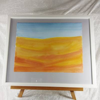 Stille der Wüste - Horizont I, Original Gouache Bild, 30 x 40 cm